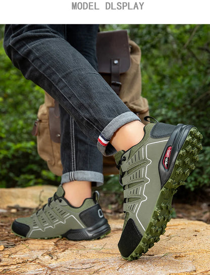 Men Waterproof Hiking Shoes Non-Slip Hunting Boots Outdoor Tactical Training Sports Shoes Men Walking Hiking Travel Shoes