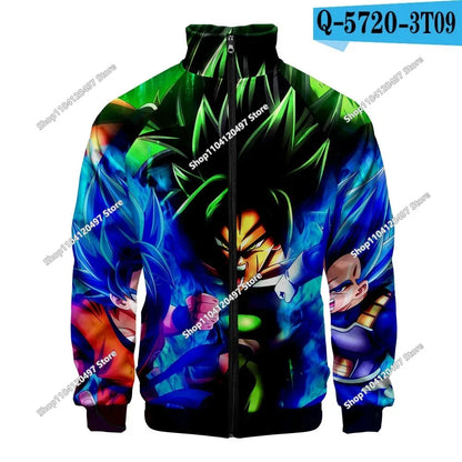 Anime Goku Dragon Ball Jacket Men Women Harajuku Hip Hop Japanese Zip Up Hoodies Goku Clothes Stand Collar Sweatshirt