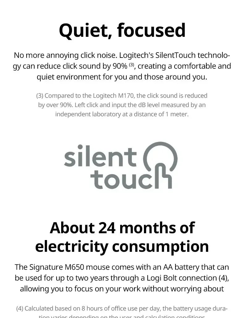 Logitech M650 M650L Wireless Bluetooth Silent Mouse Office Laptop Sensor Technology Advanced Optical Programmable Buttons Mice