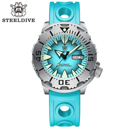 STEELDIVE SD1984 Monster Steel Strap Mechanical Watch NH36 Movt Sapphire Crystal 200M Waterproof Swiss Super Luminous Wristwatch
