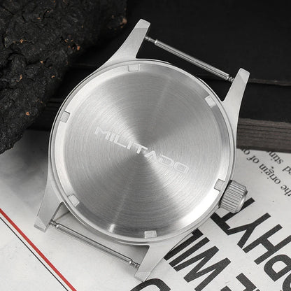 Militado ML05 38mm Military Watch Miyota 2035 Movement Domed Sapphire Crystal C3 Green Luminous 10Bar Waterproof Vintage Watches
