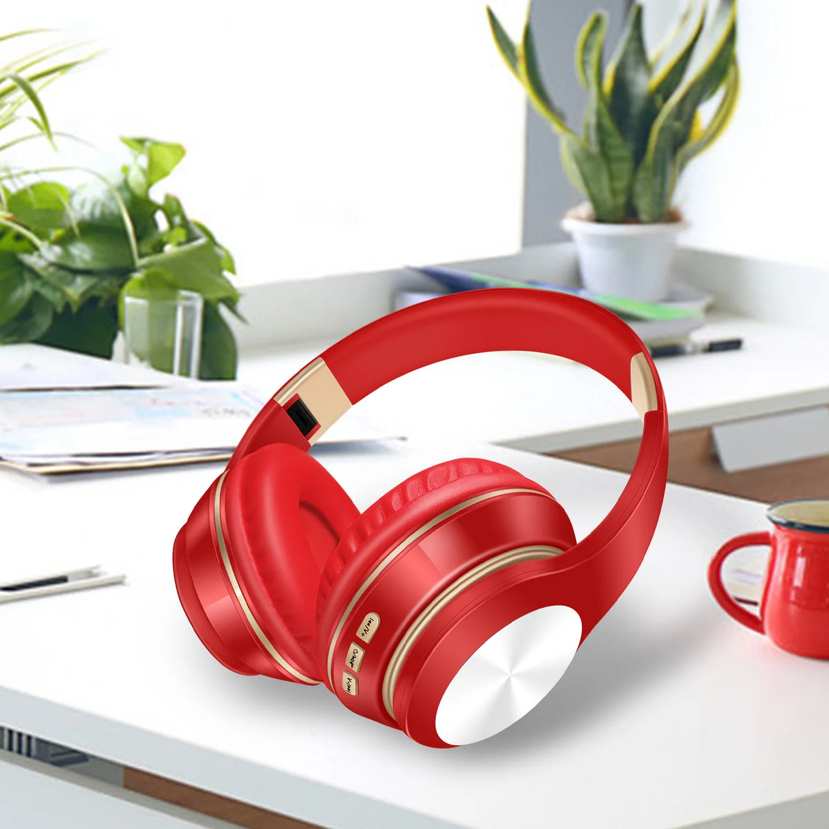 Écouteurs Bluetooth sans fil pliables pour ordinateur, avec micro, suppression du bruit, casque de jeu stéréo HIFI