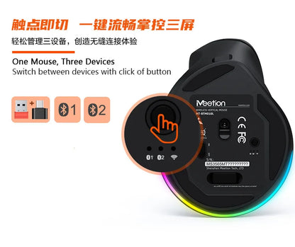 Left Hand Wireless Mouse Bluetooth Mouse Gamer Ergonomic 2400DPI Silent Mouse For MacBook Tablet Laptops Computer PC 2.4G Mice