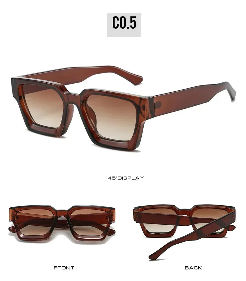 JNPCXI Fashion Square Women Luxury Sunglasses Retro Gradient Blue Designer Men Trending Sun Glasses Shades UV400