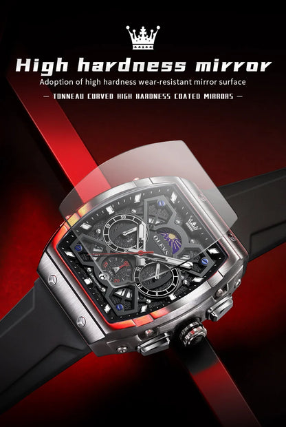 OLEVS 2942 Mens Watch Quartz Watch Multifunctional Chronograph Watches For Men 30M Waterproof Luminous Moon Phase Box Original