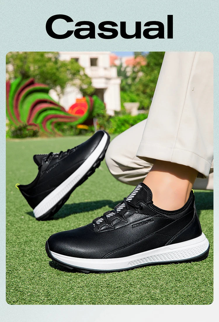 Zapatos deportivos de golf para hombre impermeables de cuero de alta calidad, zapatos deportivos para competición de golf, zapatos formales para campo de golf, zapatos de entrenamiento para hombre