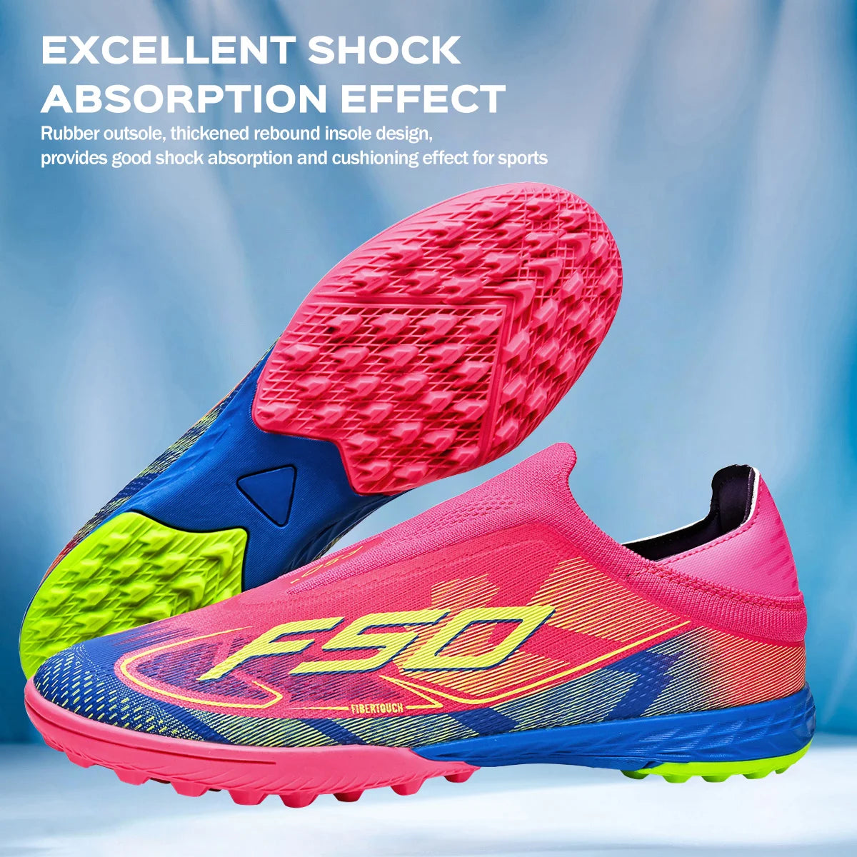 Professional Training TF Soccer Shoes for Men Women Kids PU+Fabric Breathable Wear-Resistant Rubber Sole
