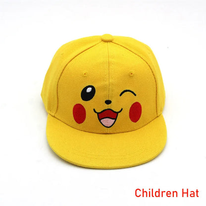 Hat Anime Pokemon Baseball Cap Hat Adjustable Pikachu Cosplay Hip Hop Cartoon Adult Hats Boy Girl Kids Birthday Gifts