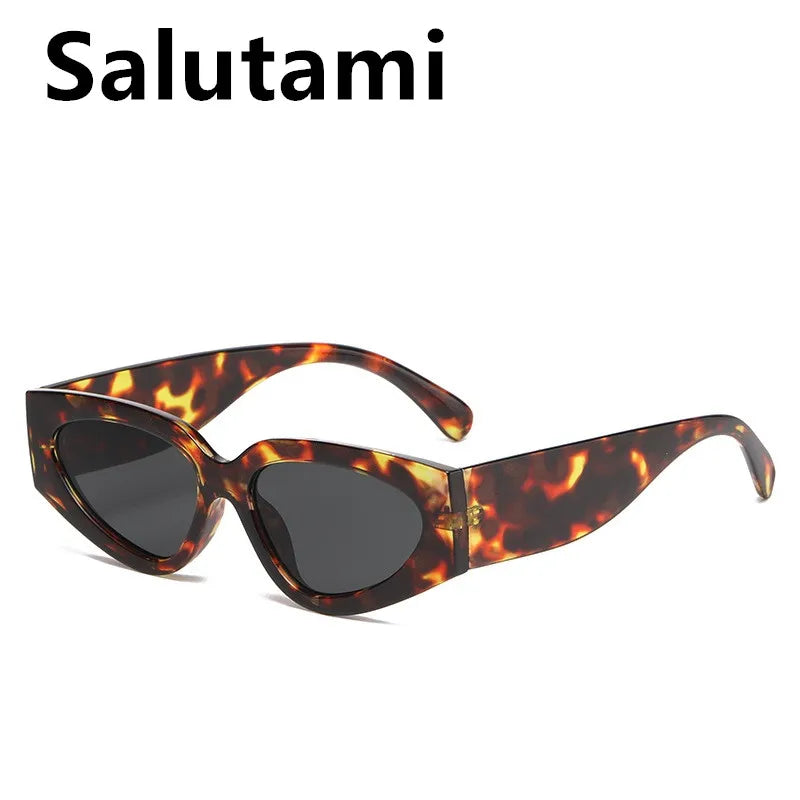 unique black white patchwork cat eye sunglasses for women new fashion small round gradient sun glasses ladies sexy Y2K shades