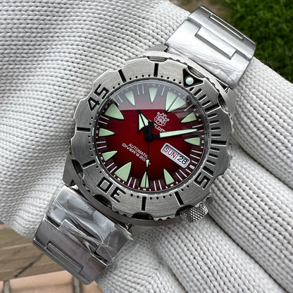 STEELDIVE SD1984 Monster Steel Strap Mechanical Watch NH36 Movt Sapphire Crystal 200M Waterproof Swiss Super Luminous Wristwatch