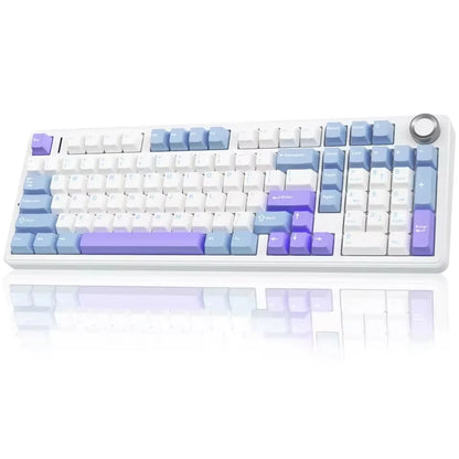 AULA F99 Pro E-Sports-Gaming-Tastatur, mechanisch, Tri-Mode, RGB, Hot-Swappable, 96 %, PBT, anpassbar, kabellos, mit Media-Knob