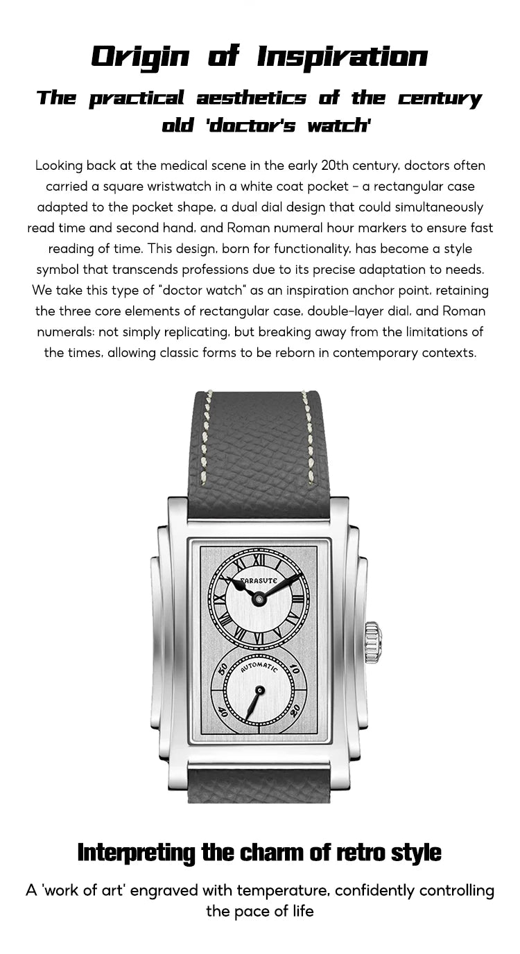 FARASUTE Luxury Fully Automatic Mechanical Men Watch Seagull Sports Sapphire Stainless Steel Doctor Wristwatch reloj hombre ﻿