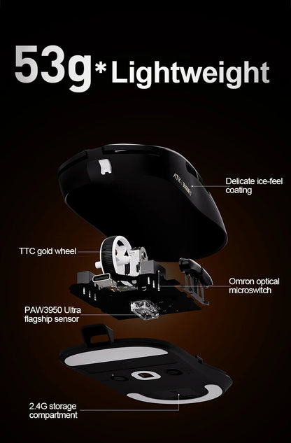 ATK Dragonfly A9 Wireless Gaming Mouse NearLink Tri-Mode Dual 8K Ultra-Lightweight Ergonomic Esports Mouse
