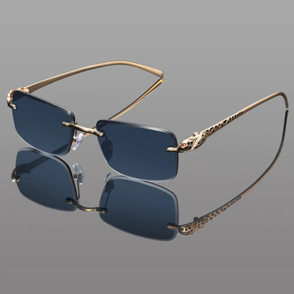 Fashion Rimless Rectangle Sunglasses Women Gradient Y2K Sun Glasses Shades Men