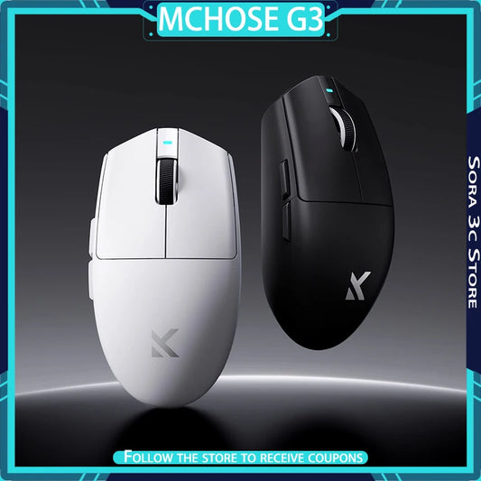 MCHOSE G3 V2 PRO brezžična miška Bluetooth s tremi načini povezave, ergonomska in lahka, za prenosnik, pisarno, gaming in računalniške dodatke