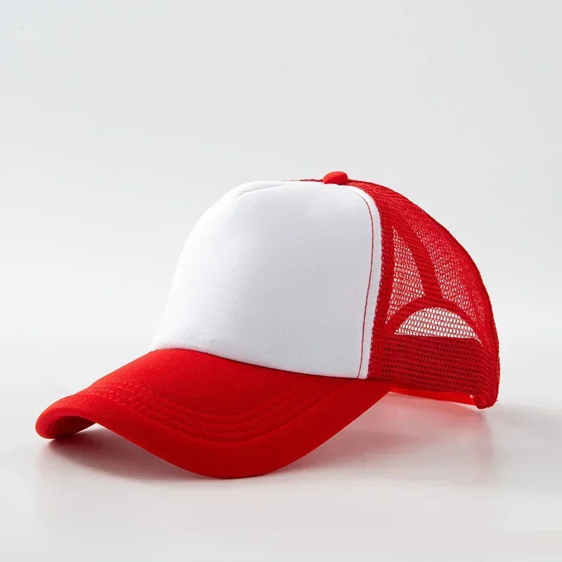 Custom Hat with Logo Printing Polyester Mesh Trucker Hat Adjustable Dad DIY Logo Baseball Cap for Men Women