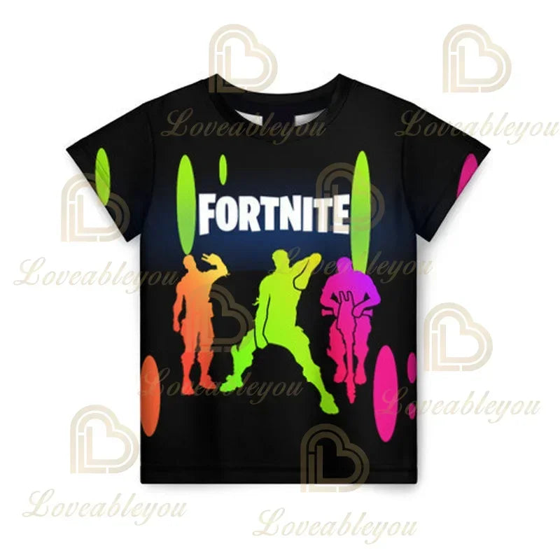 Fortnites 3D Printed Short Sleeve T-Shirt Game Cartoon Print Battle Royale Adult Kid Clothes Kids T-shirt Harajuku Tshirt