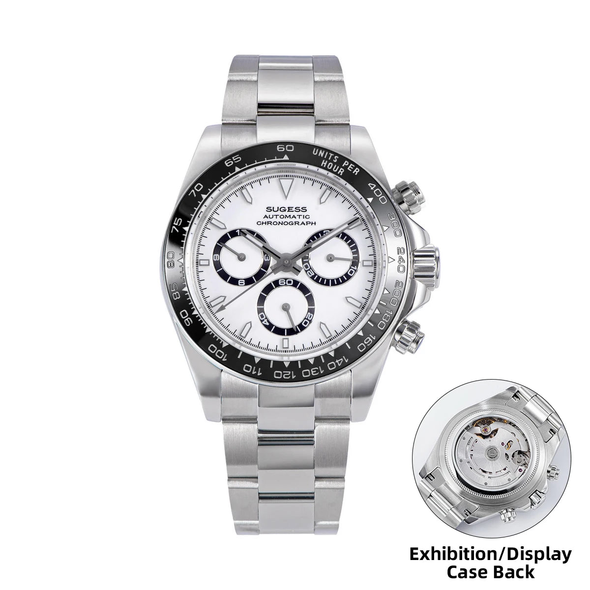 Sugess Diving Men's Watch Panda Automatic Mechanical Chronograph Peacock SL4801 Movement Wristwatch Waterproof Ceramic Bezel New