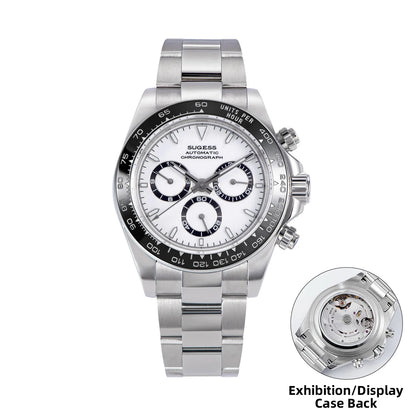 Sugess Diving Men's Watch Panda Automatic Mechanical Chronograph Peacock SL4801 Movement Wristwatch Waterproof Ceramic Bezel New