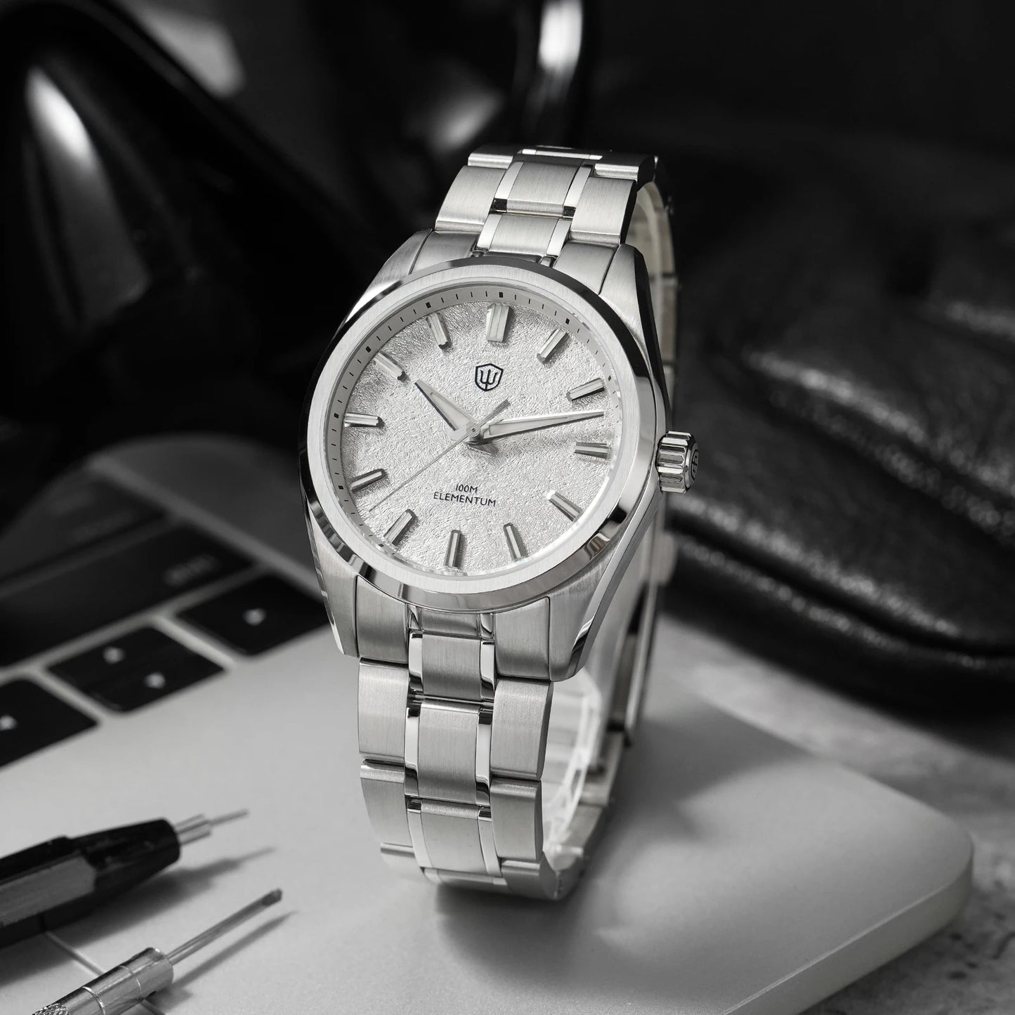Watchdives WD0003C 38mm Watch VH31 Sweep Seconds Quartz Movement Stainless Steel Watch Elementum Original Design Men Wristwatch