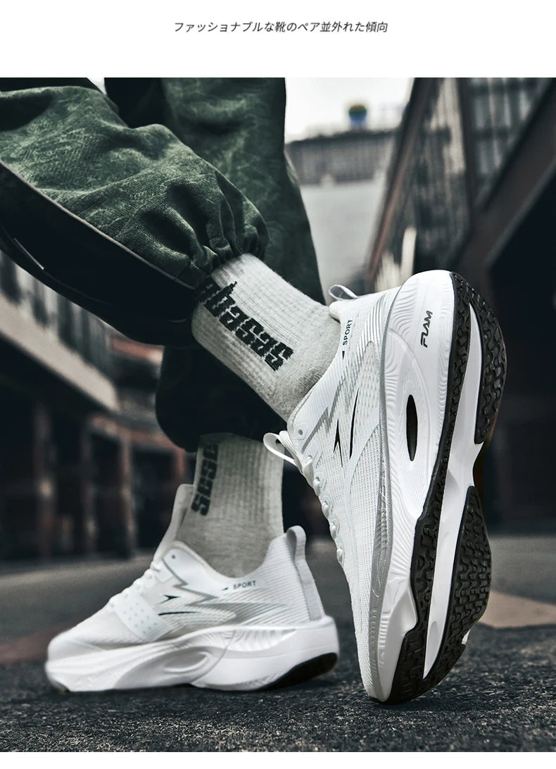 Marathon Men Sports Running Shoes Carbon Board Air Cushion Breathable Lightweight Women's Comfortable Athletic Nonskid Sneakers