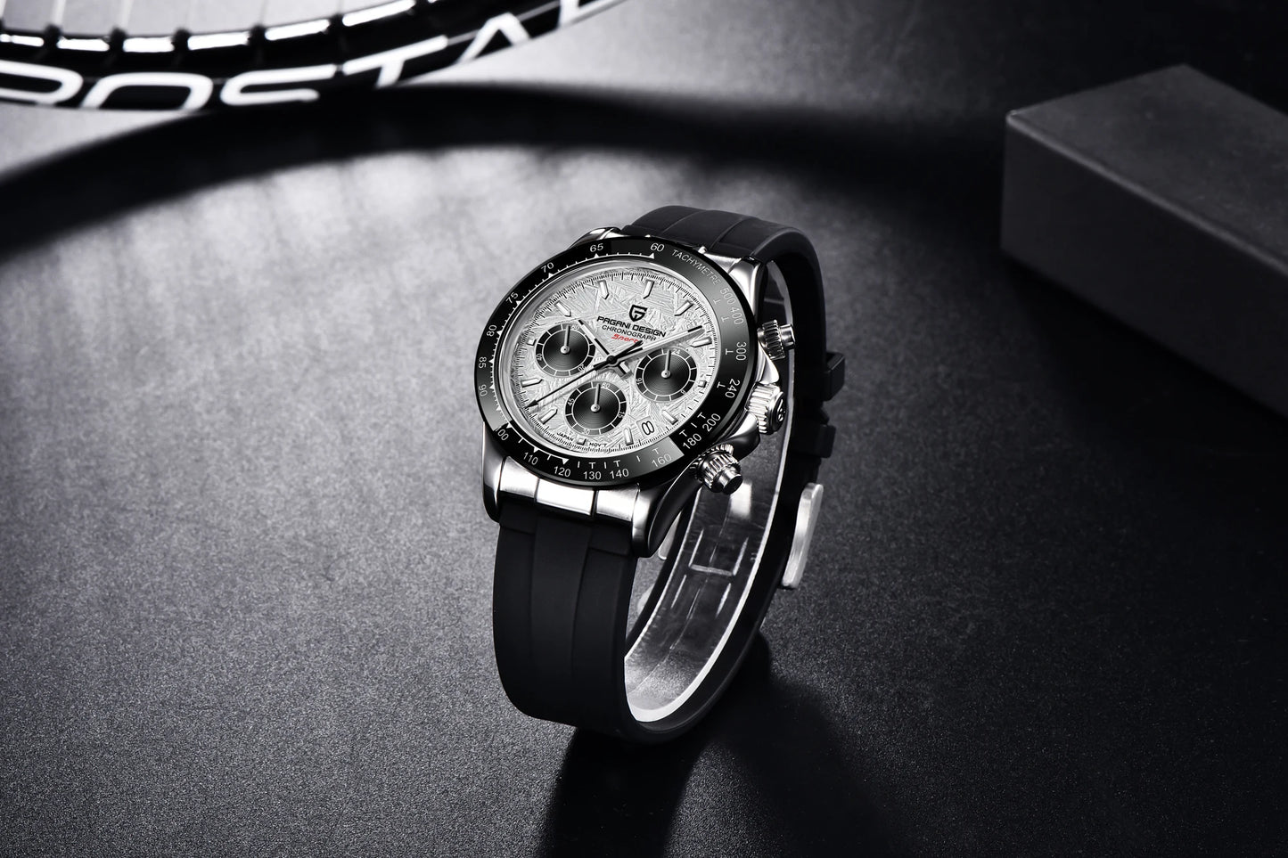 PAGANI DESIGN 1664 Luxury Automatic Mechanical Men's Watch VK63 movement AR Sapphire Crystal Rubber 100m Waterproof Men's Watch