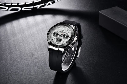 PAGANI DESIGN 1664 Luxury Automatic Mechanical Men's Watch VK63 movement AR Sapphire Crystal Rubber 100m Waterproof Men's Watch