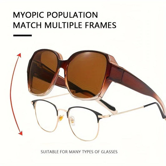 Fit Over Myopia Glasses Cover Sunglasse Outdoor Driving Anti-Glare Polarized Sun Glasses Sports Accessories Cycling Eyeglass