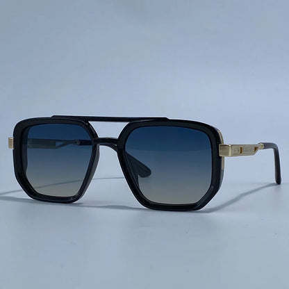 Polarized Square Sunglasses Men 2026 Luxury Vintage Double Bridge Gradient Lens Driving Shades Retro Flat Top Sun Glasses Male