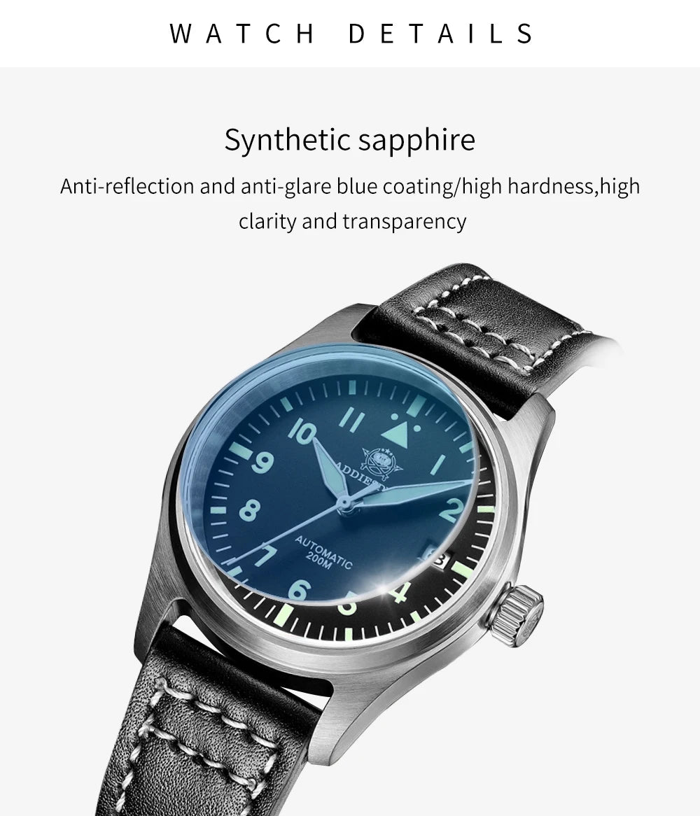ADDIESDIVE Watches For Men C3 Super Luminous 200m Waterproof  Japan 8215 316L Stainless Reloj Hombre Automatic Mechanical Watch