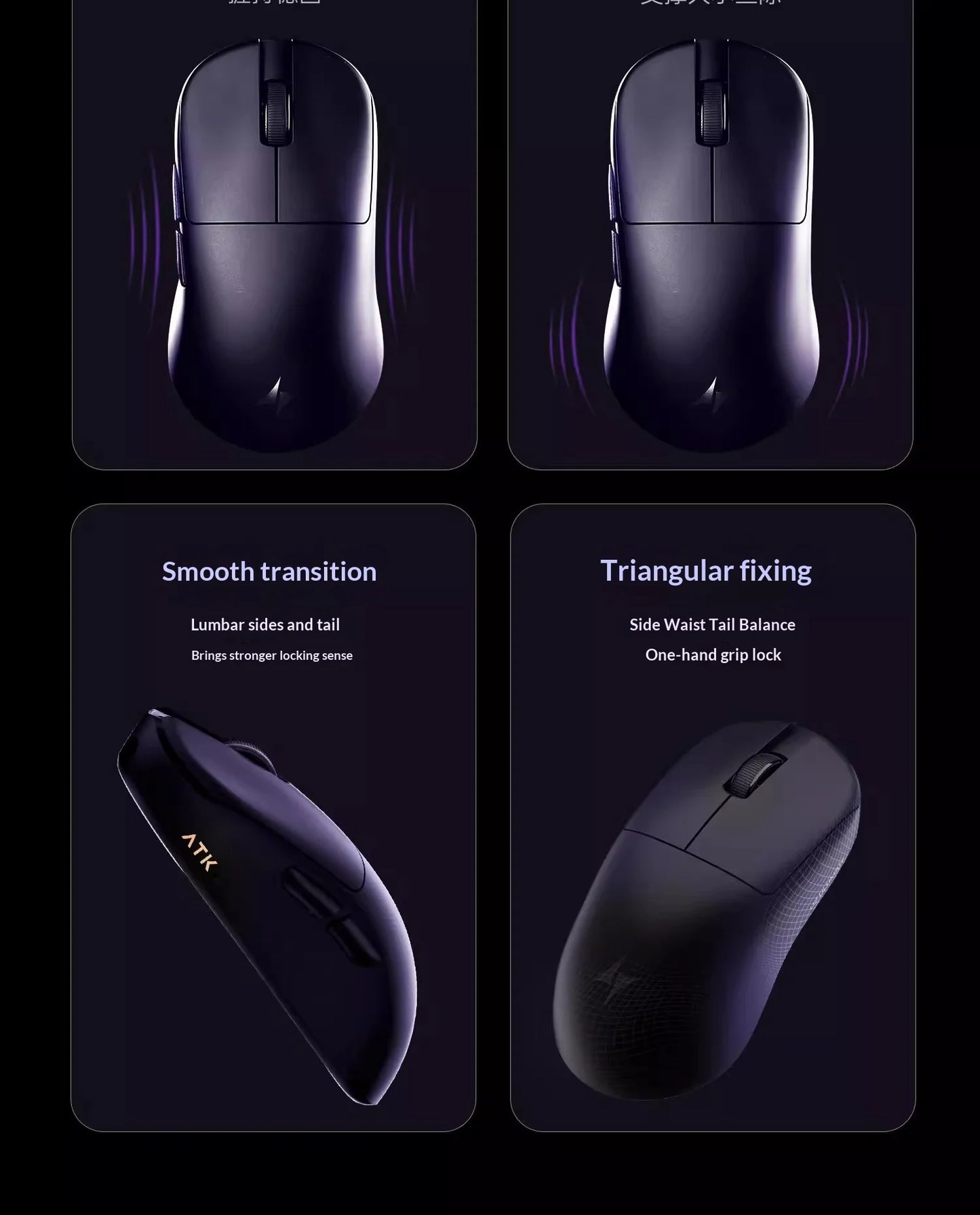 ATK U2 V2 Mini Ultimate Wireless Gaming Mouse, PAW3950 Ultra Sensor, 8KHz Polling Rate, Lightweight Tri-Mode Ergonomic Esports Mouse