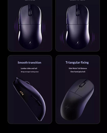 ATK U2 V2 Mini Ultimate Wireless Gaming Mouse, PAW3950 Ultra Sensor, 8KHz Polling Rate, Lightweight Tri-Mode Ergonomic Esports Mouse