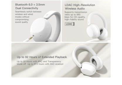 TANCHJIM RITA HiFi Bluetooth Headset Wireless/Wired LDAC ANC・ENC 40mm DMT5 Dynamic Driver Bluetooth 6.0 + 3.5mm Gaming Over-Ear