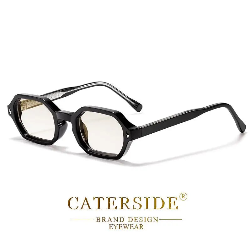 CATERSIDE Polygon Sunglasses Fashion Men Small Frame Gradient Lens Sun Glasses for Summer Beach Party Ideal Choice for Gifts