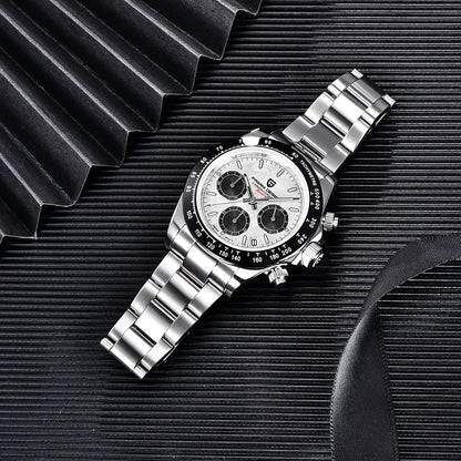 PAGANI DESIGN New Ceramic Bezel Men Quartz Wristwatches Luxurys Sapphire Glass Chronograph 100m Waterproof Stainless Watches Men