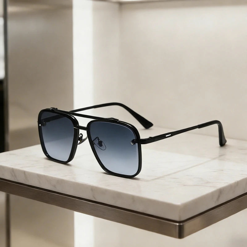 New Metal Square Gradient Sunglasses Fashionable Men Women Luxury Sunglasses Outdoor Sports Driving Fishing Goggles UV400