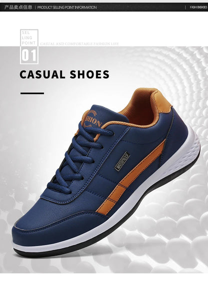 YRZL férfi cipő tavaszra és őszre, vízálló gyalogló sneaker, szabadidős férfi bőr sportcipő, csúszásmentes lábbeli, teniszcipő férfiaknak