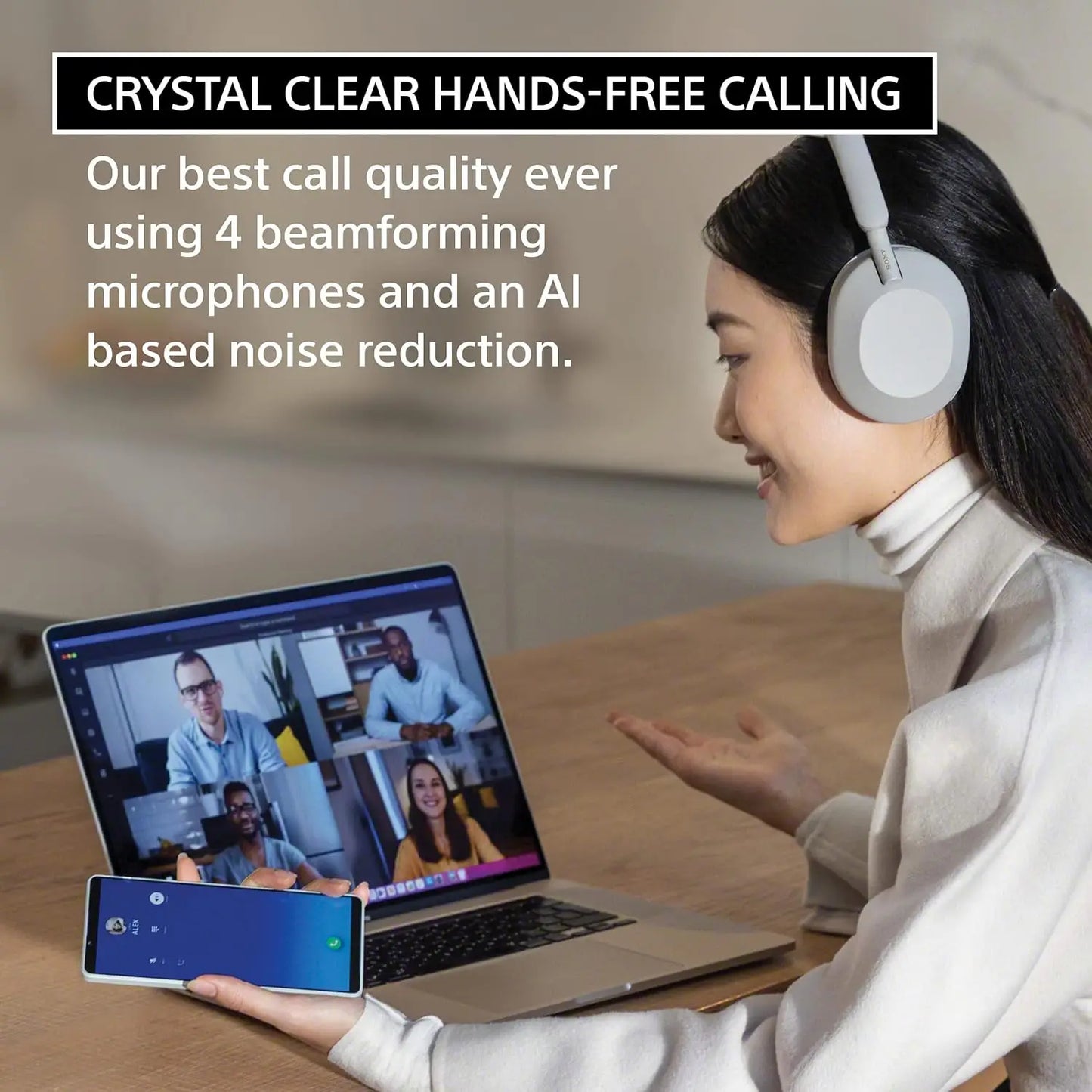 Sony WH-1000XM5 kabellose Noise-Cancelling-Kopfhörer – Premium-Bluetooth-5.2-Over-Ear-HiFi-Headset mit 30mm-Treiber, Mikrofon und langer Akkulaufzeit