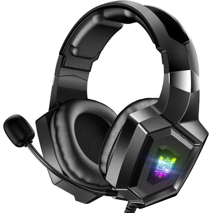 Casque de jeu filaire ONIKUMA K8 RGB, casque supra-auriculaire, microphone flexible, son surround 3,5 mm pour PC, PS4, Xbox, Switch, joueur