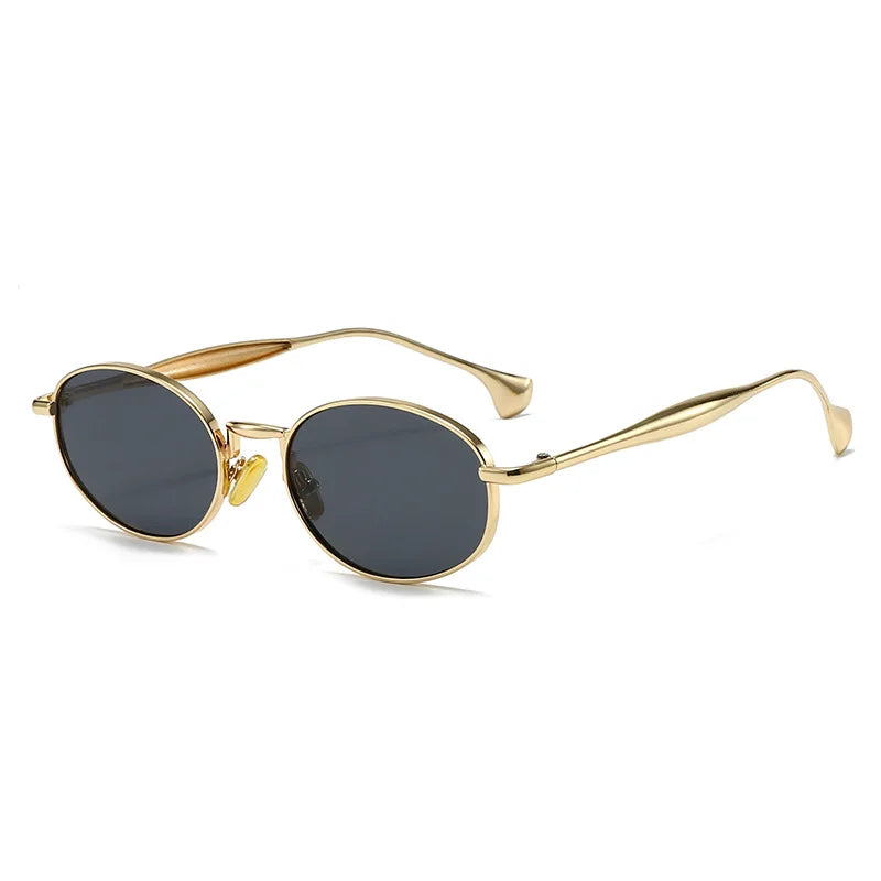Metal Oval Lens Sunglasses UV Protection Retro Small Frame Sun Glasses Classic Brand Designer Eyepiece for Women Men