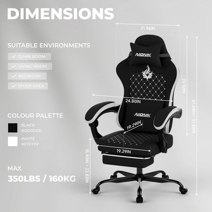 Gaming Chair High Back Ergonomic Computer Chair With Footrest Reclining Adult Comfortable Office Chair ﻿