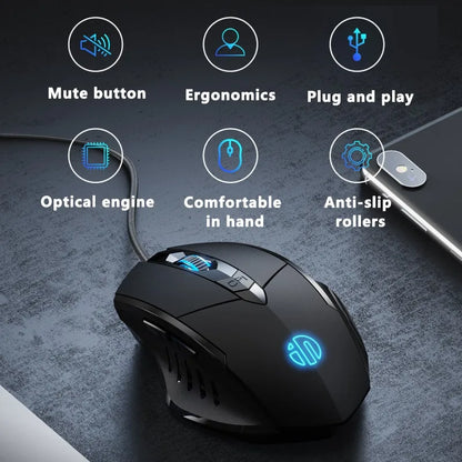 Inphic W1 Wired Mouse Esports Gaming Mouse Macro Programming Definition to Adjust DPI Silent Office Mouse