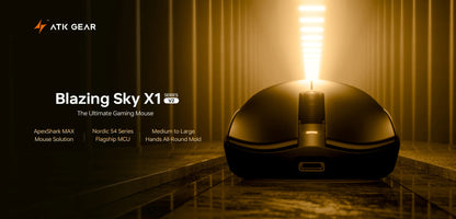 Brezžična miška ATK Blazing Sky X1 V2 Ultimate Dual Mode, lahka, PAW3950, Ultra Dual 8K HZ, nizka zakasnitev, prilagojena ergonomska zasnova