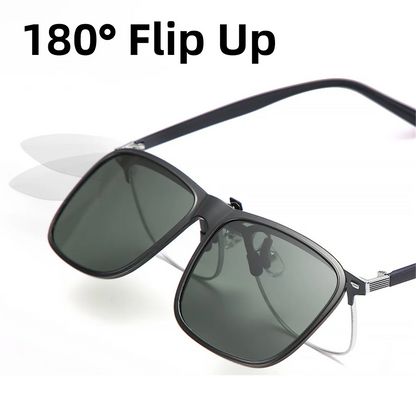 VIVIBEE Polarized Flip Up Clip On Sunglasses for Driving Dark UV400 Photochromic Anti Glare Lens Sun Glasses Car Driver