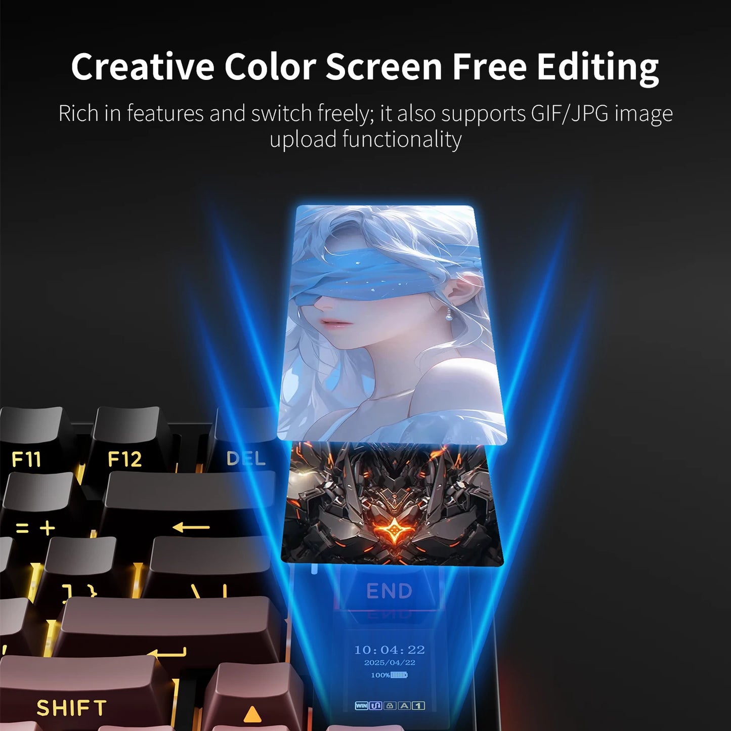 AULA S75 PRO Mechanical Keyboard 75% Custom Layout RGB Backlight Wireless Bluetooth Gaming Keyboard with Screen Knob
