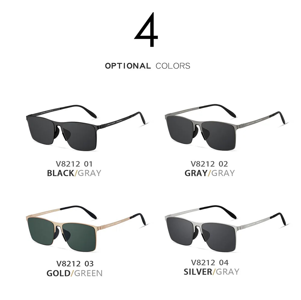 VEITHDIA Brand Fashion Sunglasses Stainless Steel High-definition Nylon Lens Polarized UV400 Eyeglasses For Men Women,  8212