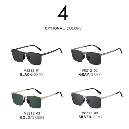 VEITHDIA Brand Fashion Sunglasses Stainless Steel High-definition Nylon Lens Polarized UV400 Eyeglasses For Men Women,  8212
