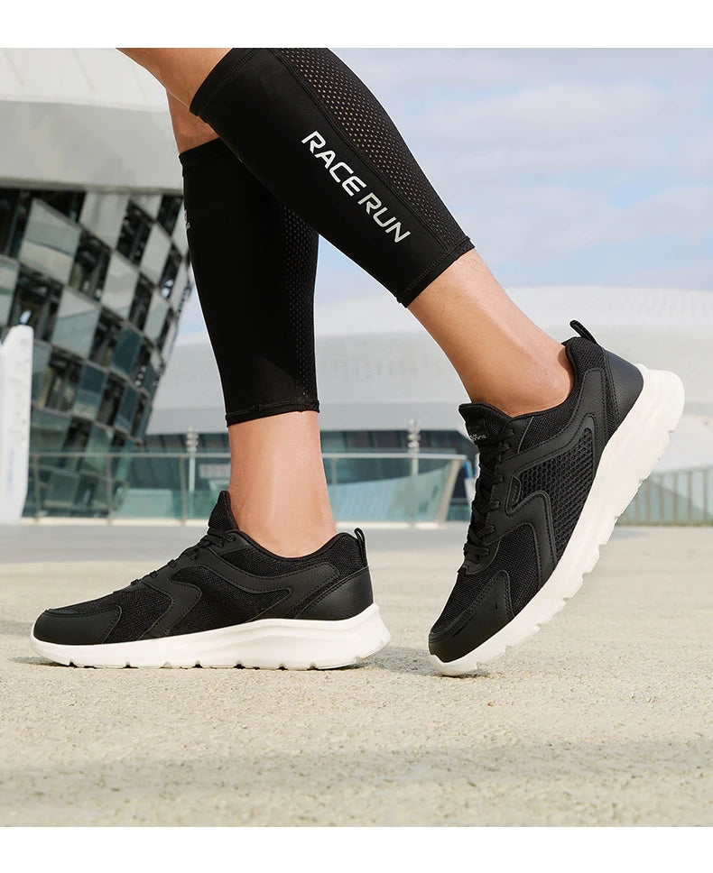Zapatillas deportivas Xtep para hombre, de malla transpirable, para correr, para maratón de invierno, negras y blancas, zapatillas deportivas para hombre, 879119110110