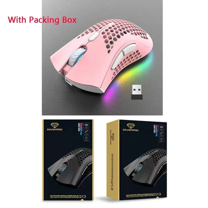 BM600 Wireless Mouse USB 2.4G Wireless RGB Optical Cellular Gaming Mouse Ergonomic Optical Honeycomb Office Wireless Mouse