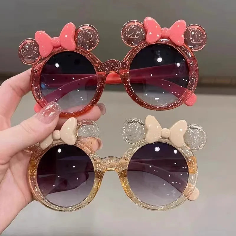 New Cute Crystal Bow Girls Children Sunglasses Fashion Trend Personalized Cartoon Sun Glasses Kids Shiny Eyewear